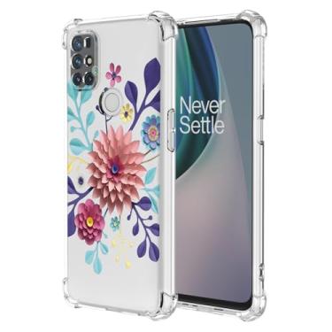 Imagem de JDYGWK Capa para Oneplus Nord N10 5G 1+ N10 5G com estampa de flor transparente, TPU macio, fino, leve, à prova de choque, capa protetora para celular para Oneplus Nord N10 5G, flor eterna