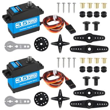 Imagem de DWEII 2PACK 35kg high Torque Coreless Motor servo Metal Gear Digital and Stainless Steel Gear servo Compatible with Arduino servo for RC Helicopter Airplane Car Boat Robot Controls DIY