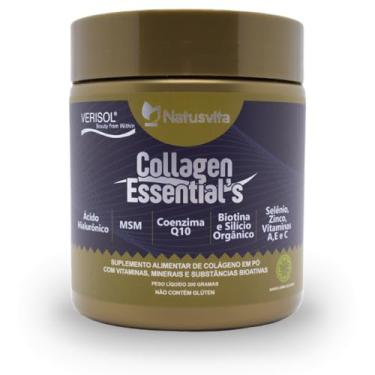 Imagem de Colágeno Essential’s - Verisol MSM Ácido Hialurônico Silício Orgânico Biotina Coq10 Selênio Zinco Quelato Vitamina A C e E (1 und. 200g)