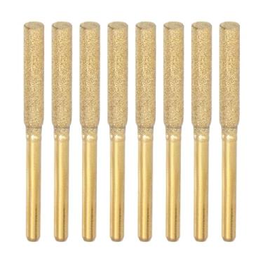 Imagem de HARFINGTON 8 peças de afiador de motosserra de diamante, cabeça de cilindro de 5/81.3 cm 4 mm, moedor de serra elétrica banhado a titânio