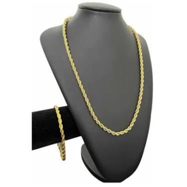 Imagem de Cordão + Pulseira 5mm Baiano Corda otima qualidade - A.R Variedades MT