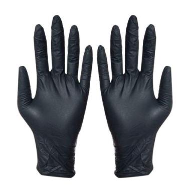 Imagem de Luva Nitrilica para Procedimentos Bompack Preta Descartável Sem Pó Tam