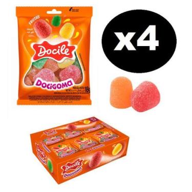 Imagem de 4 Caixas Bala de Goma Mini Sino Sortido 24X18g - Docile