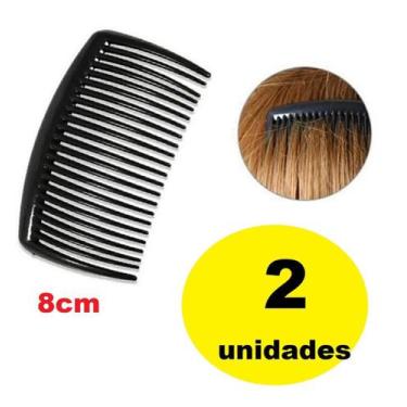 Imagem de 2 presilhas Pente para cabelo Acessório Penteado Preto 8cm - Lynx prod