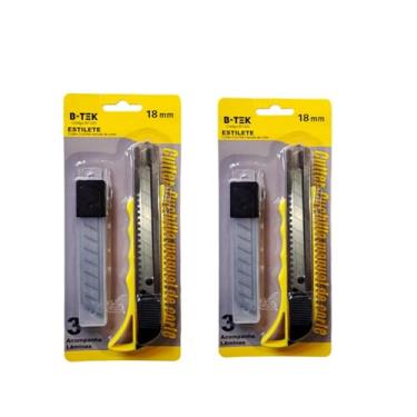 Imagem de Kit 2 estiletes profissionais 18mm acompanha 06 lâminas adicionais BT320