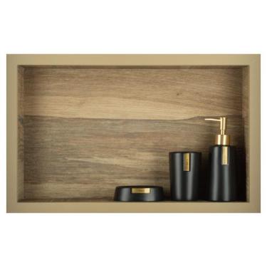 Imagem de Nicho Para Banheiro Em Porcelanato Porta Shampoo Sabonete Organizador 