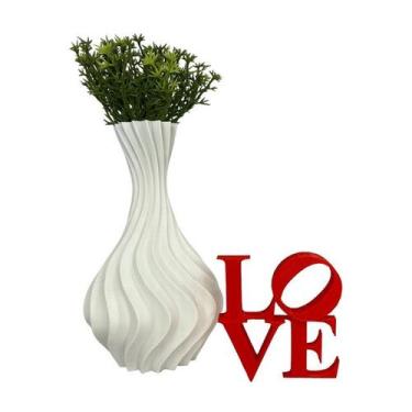 Imagem de Kit Decorativo Love Enfeite Letreiro Vasinho Flor Artificial - Sttark,