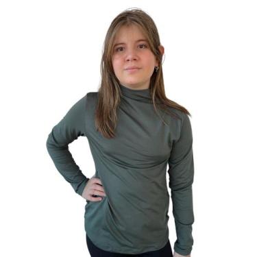 Imagem de Blusa Térmica Infantil Menina Peluciada Gola alta Segunda Pele Manga L