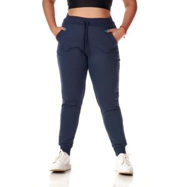 Imagem de Calça Moletom Feminina Confortável Quentinha Estilosa Macia Moda Frio 