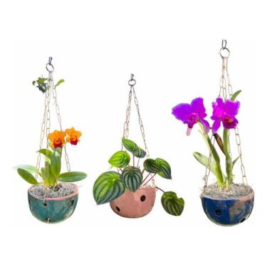 Imagem de Vaso Decorativo Bolinha Para Pendurar Vaso Suspenso Com Corrente - Doc