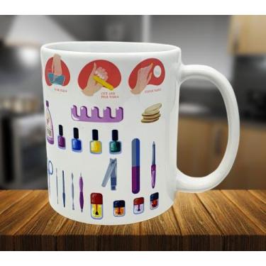 Imagem de Caneca Branca Personalizada Clínica Estética Manicure - GMH Prod. Serv
