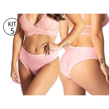 Imagem de Calcinha Microfibra Feminina Básica conforto lisa kit 5 peças Lingerie