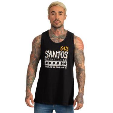 Imagem de Regata Santos Oficial Classic 013 Algodão Masculina, Preto, M