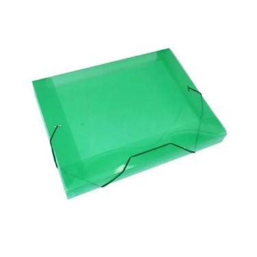 Imagem de Kit 15 Pastas Aba Elásticas Plástica Ofício Verde 40mm Acp