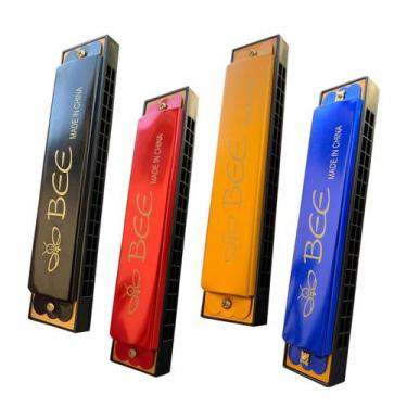 Imagem de Gaita Harmonica 32 Furos (2 Linhas De 16) - Marca: Bee - Bee Harmonica