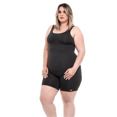 Imagem de Macaquinho Natação Light Plus Size Preto - Stw Moda, Preto, 52