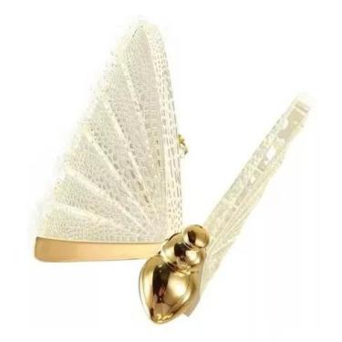 Imagem de Luminária Pendente Borboleta Led Dourado Acrílico 3000k - AAATOP