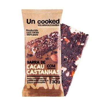 Imagem de Barra de Cacau com Castanhas Sem Lactose Açúcar e Glúten 30g - Uncooke