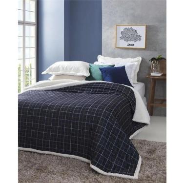 Imagem de Cobertor Casal Sherpa Dupla Face Jolitex Monreale Xadrez