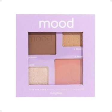 Imagem de Paleta Blush Contorno e Iluminador Ruby Rose Over The Top Mood HB-F586-2