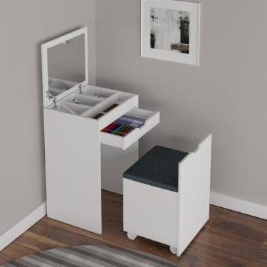 Imagem de Penteadeira Compacta com Espelho e Baú Pe2007 - Tecno Mobili, Branco