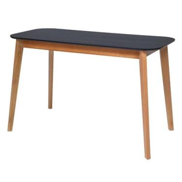 Imagem de Escrivaninha Lisboa em madeira maciça e Mdf - Bac Móveis, Natural/Pret