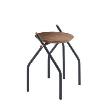 Imagem de Mesa Lateral Baixa Sartor para Sala 41cm Pés Metal 100% MDF - Casa Lar