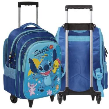 Imagem de Mochila Infantil Escolar Stitch Rodinha Creche Pre Escola - Plike