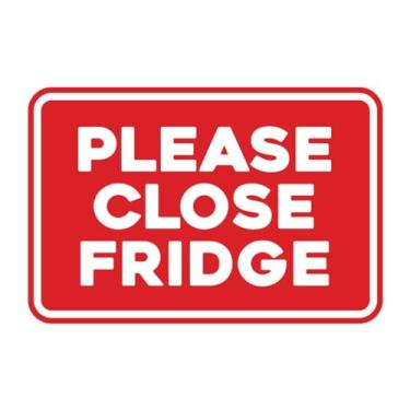 Imagem de Signs ByLITA Placa emoldurada clássica Please Close Fridge Door or Wall | Placa ecológica para casa (vermelha) - Pequena
