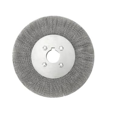 Imagem de Escova de arame de aço de 75-300 mm, rodas de arame de 0,15 mm, escova redonda para moedor de bancada, ferramenta de rebarbação, adaptador de polimento de ferrugem de limpeza, 300 mm x 32 mm