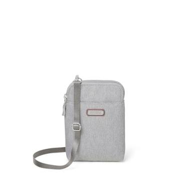 Imagem de Baggallini Bolsa tiracolo Take Two Bryant com proteção RFID, 12 x 18 cm, pequena, bolsa de viagem de nylon leve, Pedra, One Size