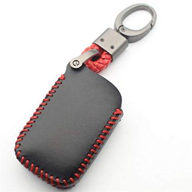 Imagem de CSHU Porta-chaves de couro com 3 botões para carro inteligente capa porta-chaves com anel porta-chaves, adequado para Lexus ES250 RX270 RX350 GX460 S261, vermelho