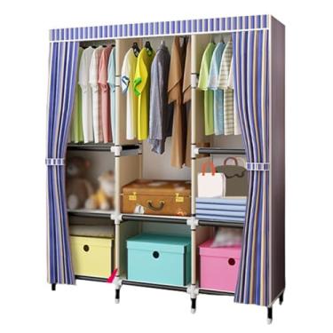 Imagem de Guarda-roupa Armário de guarda-roupa em pé para casa autônomo rack de roupas tecido armário de armazenamento para pendurar roupas economia de espaço armário