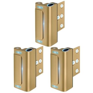 Imagem de Fechadura de porta de segurança doméstica, trava de reforço de porta para segurança infantil trava de porta à prova de crianças para porta de frente superior de metal balançando para dentro fechaduras