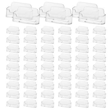 Imagem de Hyuetrsa Pacote com 60 Porta-Cartões de Visita de Acrílico para Mesa, Cartões de Visita de Plástico Transparente, Display de Cartão de Visita de Acrílico, Suporte de Cartão de Visi (, Transparente)