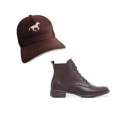 Imagem de bota feminina pantaneiro couro legtimo atacador (café, BR, Adulto, Numérico, 40)