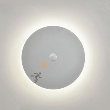 Imagem de GZZBMY Luminária de parede redonda com sensor de movimento lâmpada de parede interna moderna LED alumínio arandela de parede acrílico nórdico 36W luzes de parede de leitura para quartos sala de estar