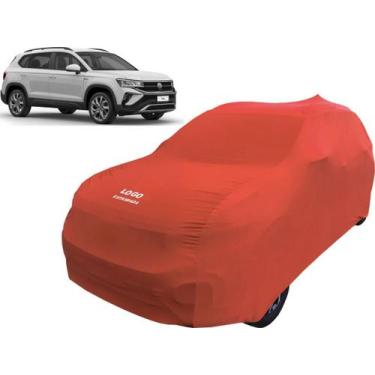 Imagem de Capa Automotiva Volkswagen Taos Tecido Helanca Cor Preta - Mz, Vermelh