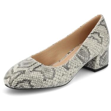 Imagem de Journee Collection Sapato feminino Saarii de salto bloco de largura média e larga, acolchoado, sem cadarço, bico redondo, fechado, moderno, sapato, Cobra larga, 12 Wide