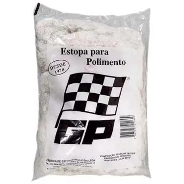 Imagem de Estopa Branca 400g para Limpeza e Polimento de Carros, Motos, Máquinas, Móveis e Superfícies em Geral