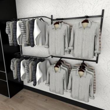 Imagem de Arara de roupas closet quarto com 11 peças cremalheira 200x100 cm cor 