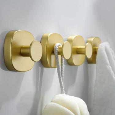 Imagem de Daoun 4 ganchos de ventosa para chuveiro, gancho de porta resistente de aço inoxidável para banheiro, cozinha, porta de vidro, espelho, bucha, toalha, casaco, roupão de banho para pendurar até 5 kg