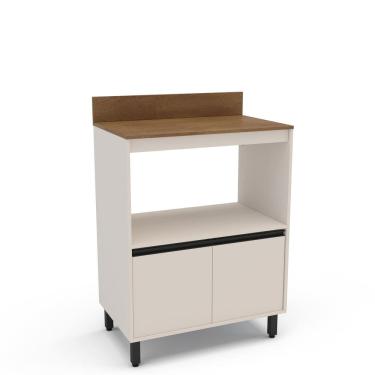 Imagem de Balcão de Cozinha 2 Portas 1 Nicho Creme Koya Creme