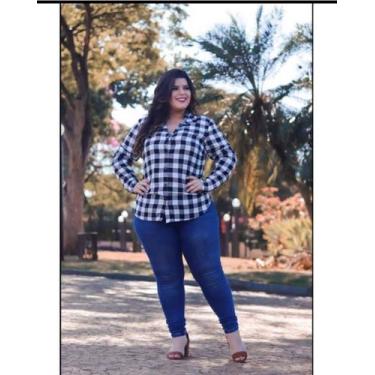 Imagem de Blusa Xadrez Plus Size /Tendência Moda feminina/ Festa Junina  - Nanda