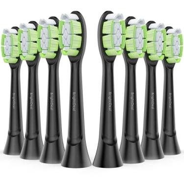 Imagem de BrightDeal Cabeças de substituição para escovas de dentes sônicas Philips Sonicare Diamondclean compatíveis com DiamondClean, FlexCare, C3 G3 W3 C1 C2 G2, preto, pacote com 8