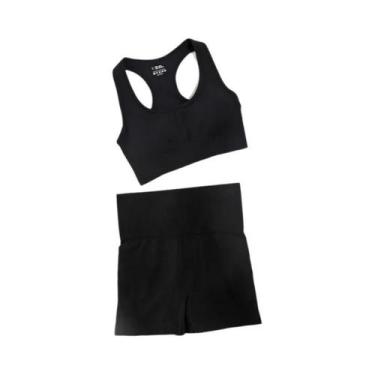 Imagem de Conjunto de Yoga Sem Costura Feminino - Roupas de Ginástica e Fitness,