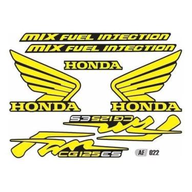 Imagem de Kit Adesivo Faixa Lateral Honda Cg Fan 125 Es Amarelo - Resitank