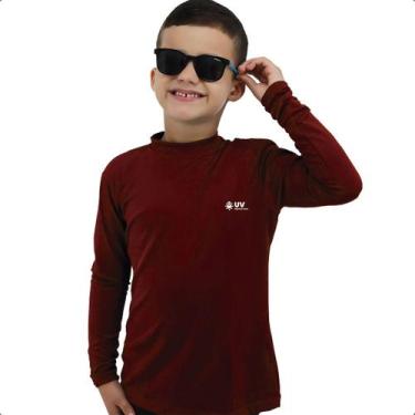 Imagem de Camiseta Blusa Camisa Manga Longa Proteção Solar Uv 50 Infantil Praia 