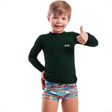 Imagem de Camiseta Blusa Camisa Manga Longa Proteção Solar Uv 50 Infantil Praia 
