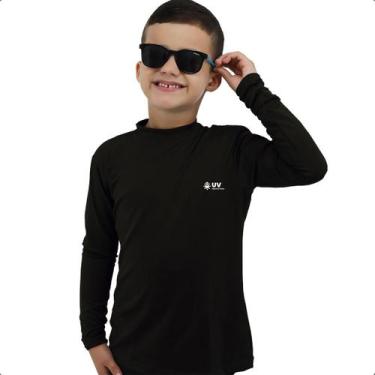 Imagem de Camiseta Blusa Camisa Manga Longa Proteção Solar Uv 50 Infantil Praia 
